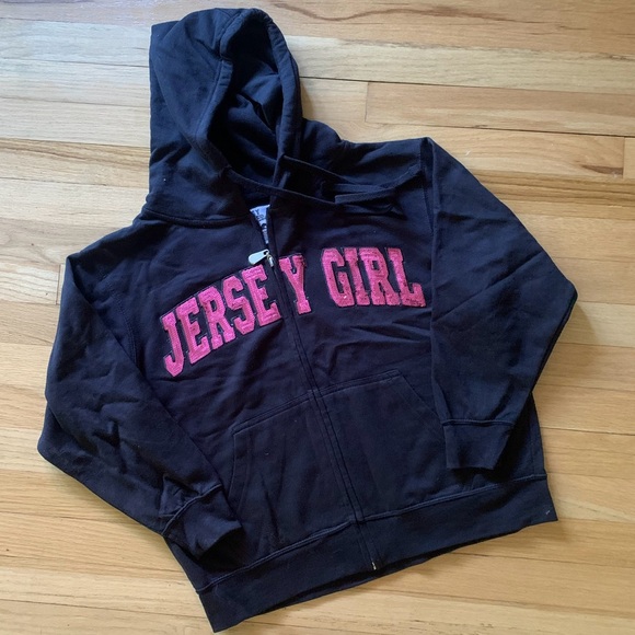 Jersey Girl Zip Hoody w/ Sequined Letters Med/Large (READ DESCRIPTION) - Picture 2 of 11